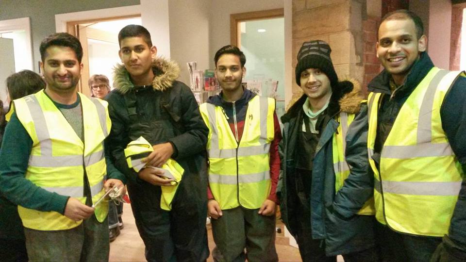 The Ahmadiyya Muslim Youth Association traveled to the North from London to help